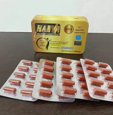 Gold Harva Herbal Weight Loss Capsule Long Iron Box Custom Logo