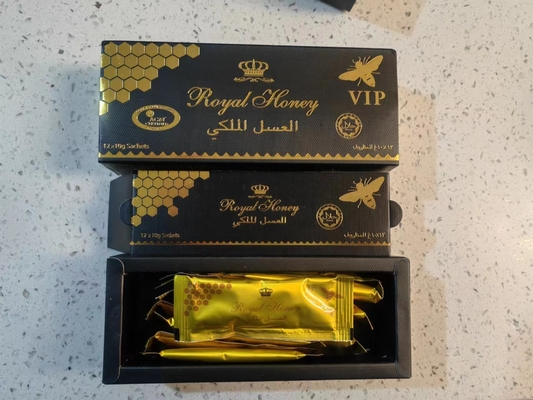 48 Hours Long Lasting Men Herbal Supplements Rhino VIP Organic Honey With Ginseng Herbal 12 Sachets-20g