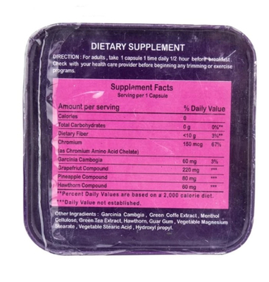 Moisture Proof Leanoza Weight Loss Capsules Square Iron Box