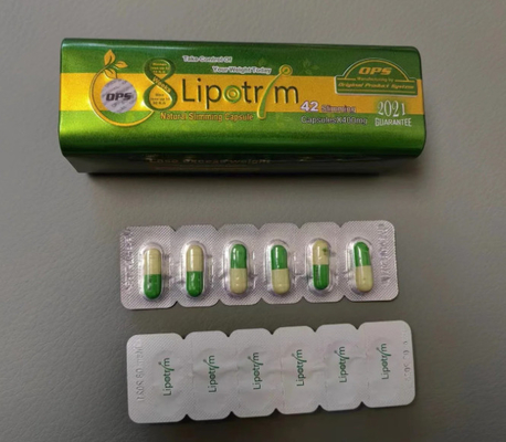 OEM Lipotrim 8 Herbal Weight Loss Capsule For Oral Administration Long Iron Box